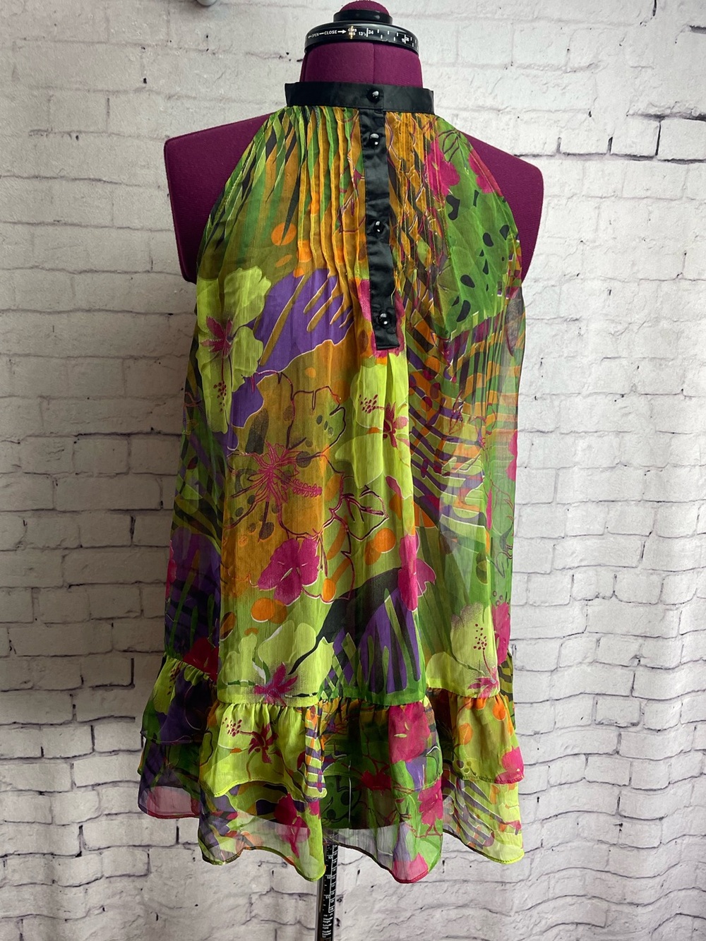 Maude size medium sheer floral print tank blouse